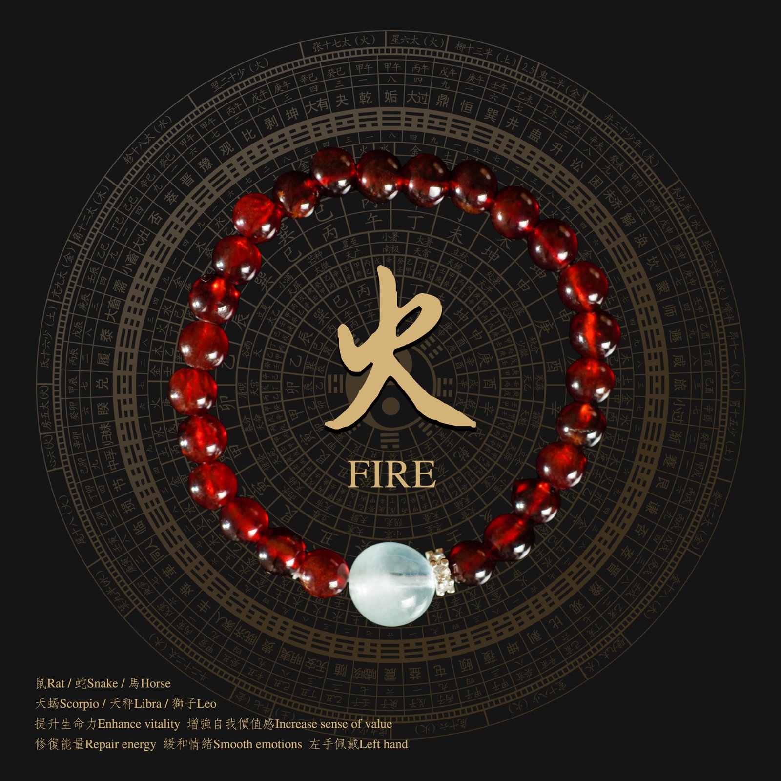 含义图 Natural Garnet Vitality Guard for Energy, Self-Worth & Protection - Image 1